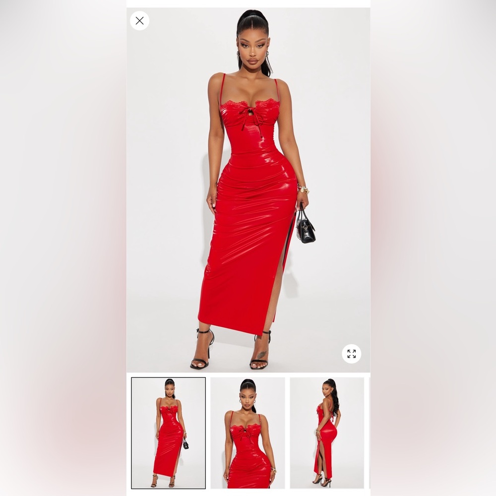 Fashion Nova Stella faux leather maxi dress